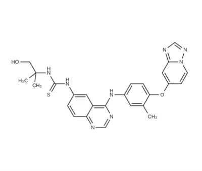 1-({4-((4-([1,2,4]triazolo[1,5- ]piridin-7-iloxi)-3-metilfenil )amino)chinazolin-6-il)-3-({1-hidroxi{-2-metilpropan{-2-il)tiouree CAS 1429755-58-7